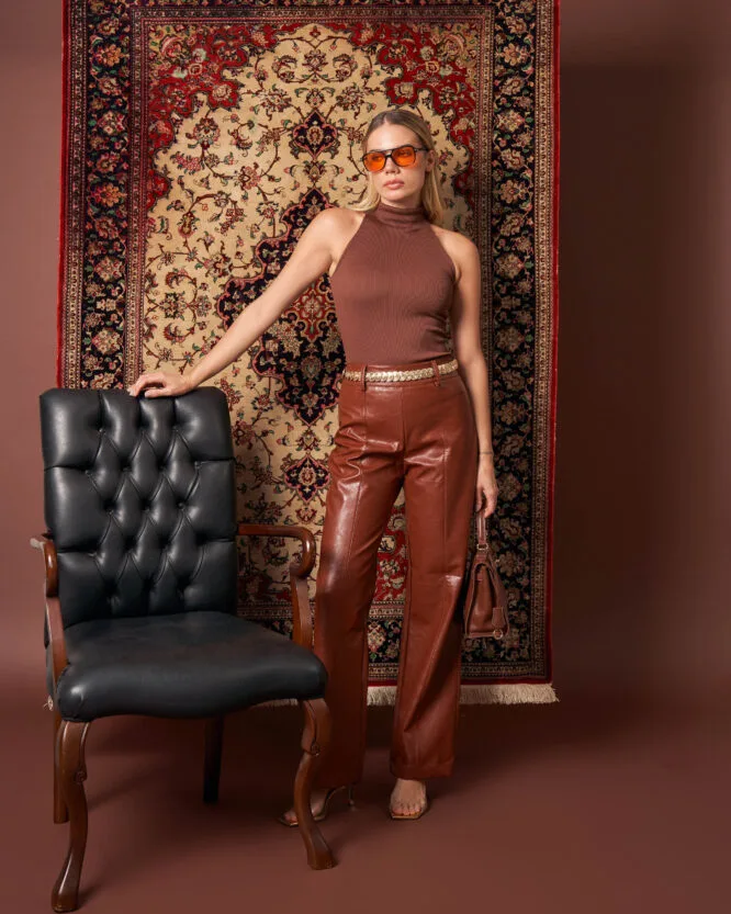 Blusa Safira CAFE TORR e Calça Serena CHOCO (2)