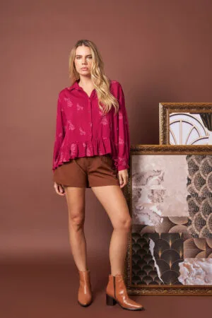 Camisa Jolaine CHERRY e Shorts Mari BROWNIE (2)