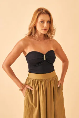 Blusa sem Alça Suzana Preto